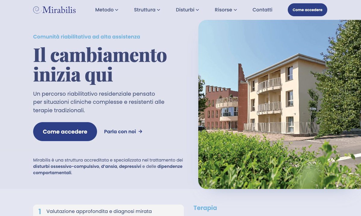 Sito web realizzato per Mirabilis